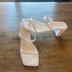 Women's White Strappy Heeled Sandals